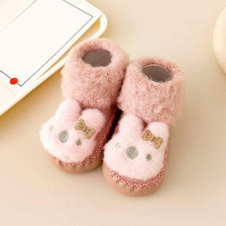 

TOWED22 Baby Girl Shoes Autumn And Winter Comfortable Baby Toddler Shoes Cute Cartoon Children Cotton Warm Breathable Non Slip Yellow