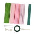 thumbnail image 4 of Limpiadores de pipa, suministros para manualidades, tallo de chenilla, ramo de bricolaje, kit para hacer flores de bricolaje para regalo navideño, Rosa, 4 of 8
