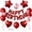 Red, variant on 27 Pcs Green Birthday Decorations, 3D Letters Green Happy Birthday Balloon Banner, Pentagram Heart Foil Balloons Confetti Balloons Kit For Boys Girls Party Supplies