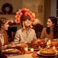 thumbnail image 5 of Plush Turkey Hat Funny Turkey Headwear For Thanksgiving Event Turkey Hat, Funny Turkey Silly Hat, Turkey Trot Hats, Thanksgiving Night Event, Dress-Up Party, Thanksgiving Decor, 5 of 6