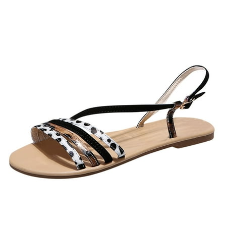 

KaLI_store Sandals for Women Casual Summer Women s Arch Support Sandals Orthopedic Sandals for Women Comfortable Walking Sandals Black
