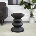 thumbnail image 2 of DecMode 14" x 18" Black Metal Art Deco Inspired Geometric Accent Table, 1-Piece, 2 of 8