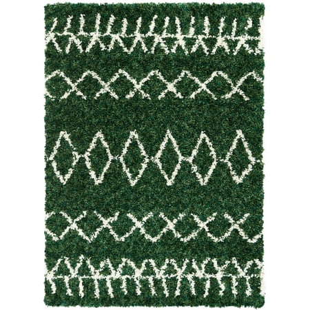 Modern Green - Well Woven Nomad Parley Modern Moroccan Trellis Green 7'10