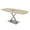 Blonde Surfside Ash w/Silver Base with Electric, variant on 6 Person Arc Boat Conference Table with X Base Data And Electric