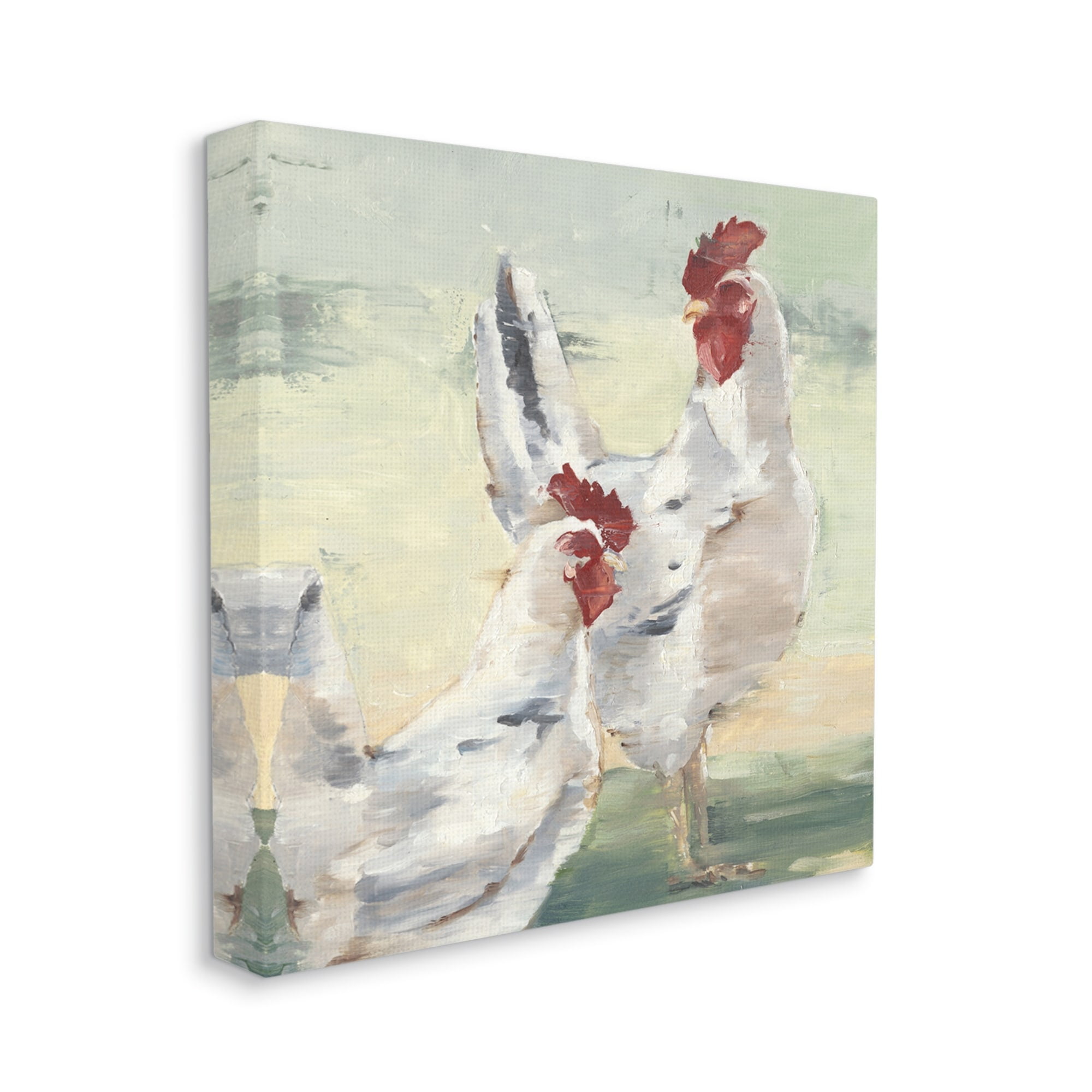 Stupell Industries Country Hens Farmhouse Portrait Animals & Insects Painting Gallery Wrapped Canvas Print Wall Art
