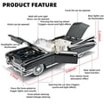 thumbnail image 3 of Anmyjuly 1/24 Scale Metal Die Casting Retro Sports Car Model - Simulated Lights and Sounds, Opening Doors & Hood, Kids Toy Gift, 3 of 9
