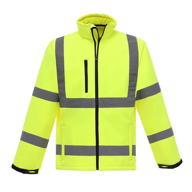 High Visibility Reflective Safety Jacket Workwear Waterproof Bomber Quilted Lining Jacket Lightweight for Women (Yellow,S)