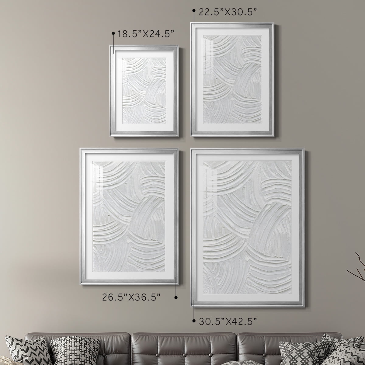 Wexford Home Sandstone Grooves I Premium Framed Print, 26.5" x 36.5" - Ready to Hang, Silver (Set of 2)