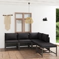 thumbnail image 1 of vidaXL 5 Piece Garden Lounge Set with Cushions Poly Rattan Grey, 1 of 5