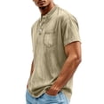 thumbnail image 4 of Jerdar Men's Henley Shirt 100% Cotton Acid Wash Tee Short Sleeve Solid Retro Vintage Style Washed Henley Casual T-Shirt, 4 of 6