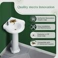 thumbnail image 4 of Portsmouth 22'' Corner Pedestal Bathroom Sink Small White Wash Basin Overflow and 4" Centerset Faucet Holes - Grade A Porcelain Sink Renovators Supply, 4 of 17