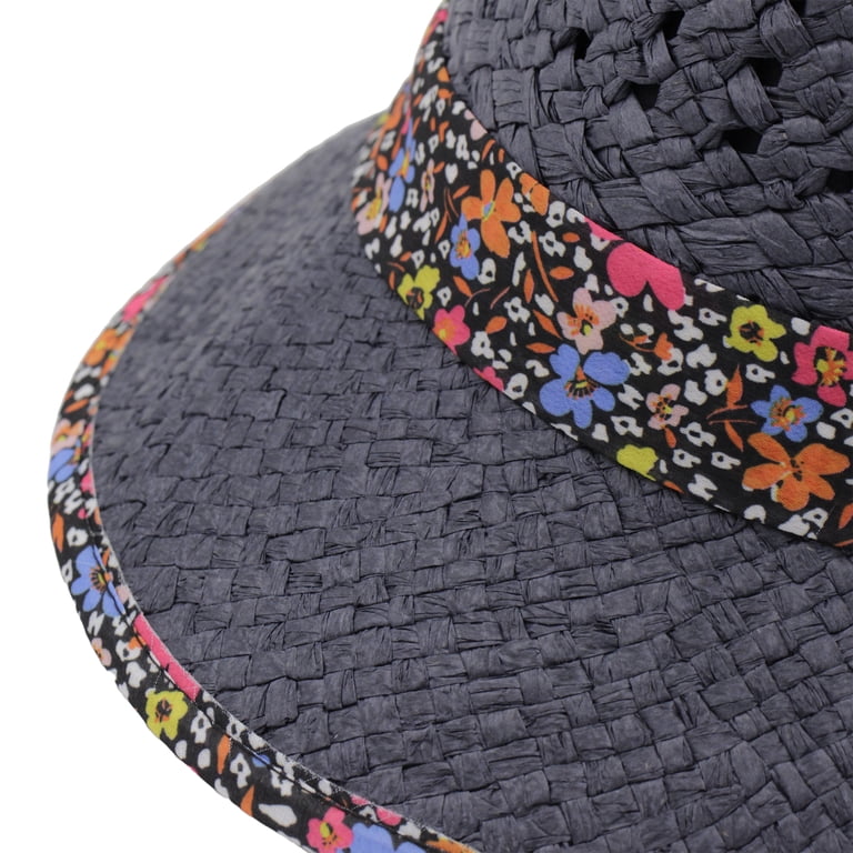 ACCEHUT Boho Floral Black Sun Hat Hollow Out Crochet Wide  display picture 2