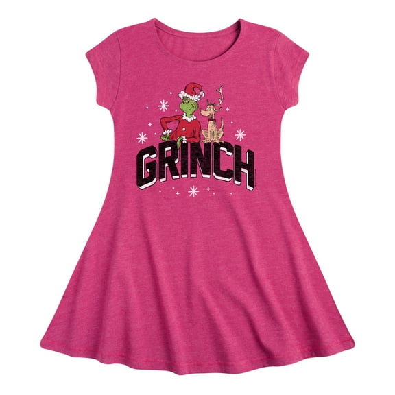 Dr. Seuss The Grinch - Christmas - Grinch & Max - Toddler & Youth Girls Fit & Flare Dress