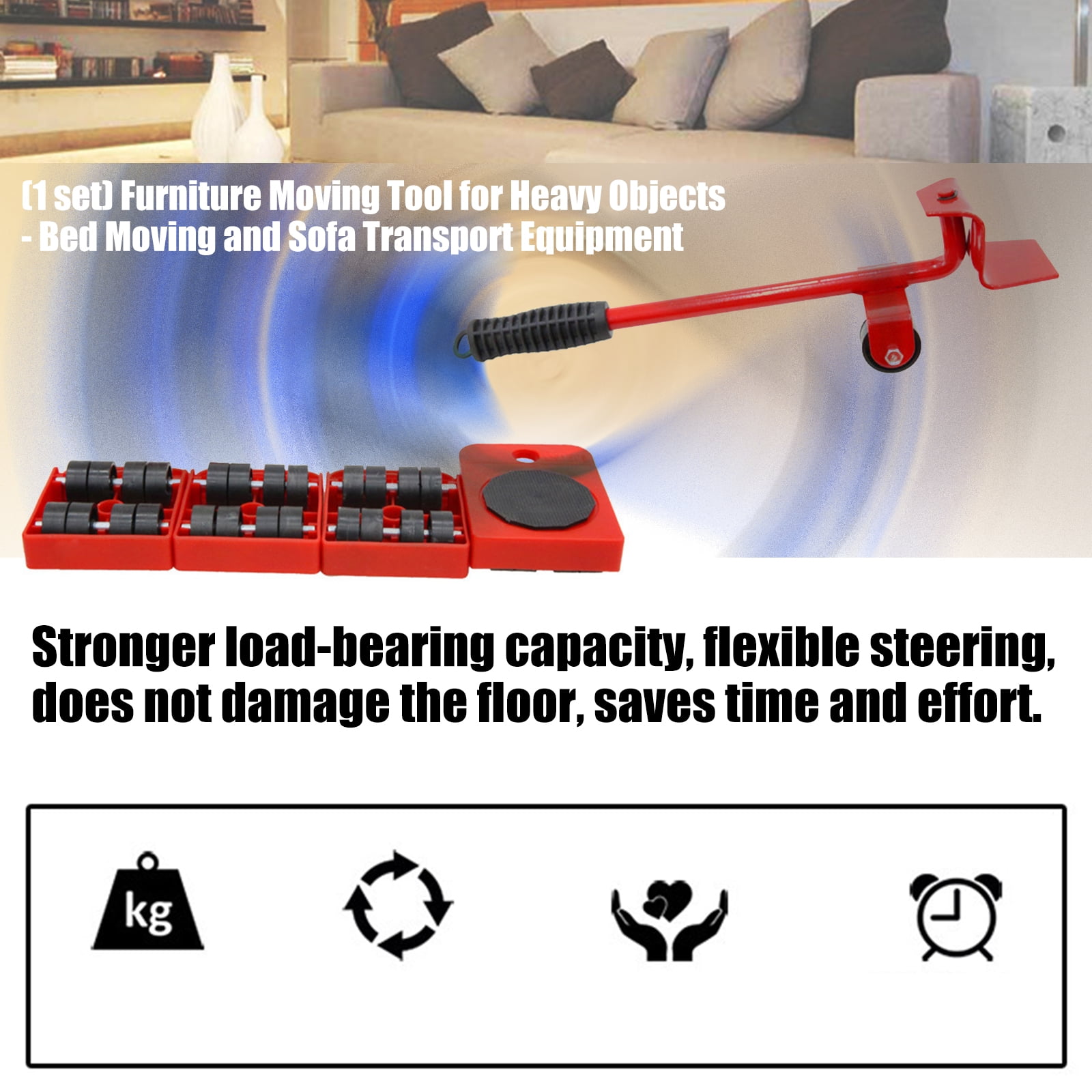 Effortless Heavy Furniture Mover with Base & Sturdy Construction