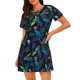 thumbnail image 1 of Fotbe Dinosaur Bata de Dormir para Mujer con Estampado, Camisón de Algodón de Manga Corta, Ropa de Dormir Casual, 1 of 6
