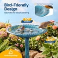 thumbnail image 4 of SPECSTAR Bird Bath, 28 inch Height Polyresin Lightweight Antique Outdoor Garden Birdbath Blue, 4 of 7