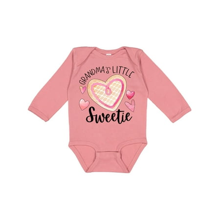 

Inktastic Grandma s Little Sweetie with Pink Heart Cookie Gift Baby Boy or Baby Girl Long Sleeve Bodysuit