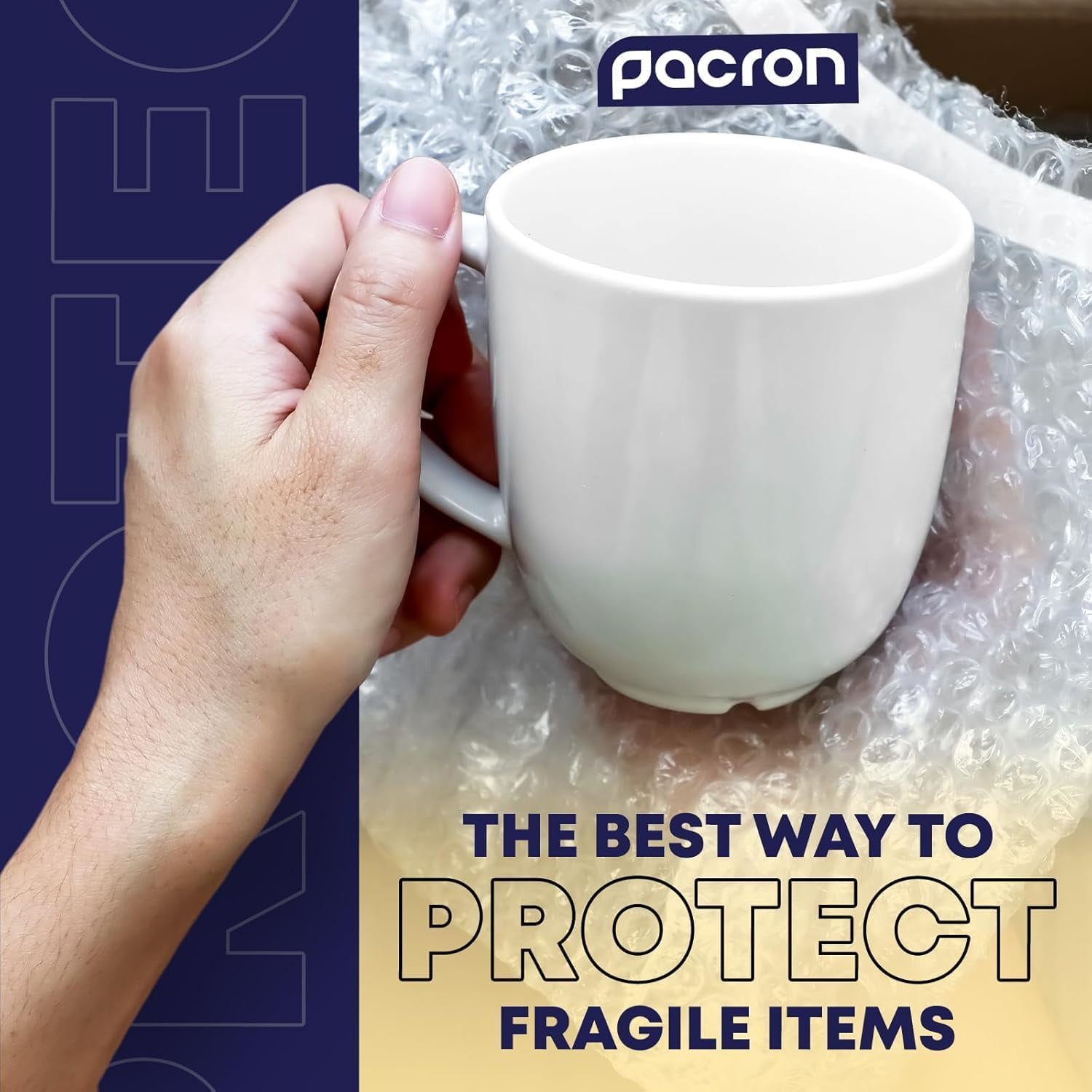 Pacron Bubble Wrap Sheets 12x12, 75-Count - Eco-Friendly Wrap for Shipping Fragile Items
