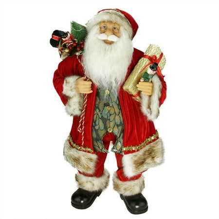 The Holiday Aisle Standing Santa Claus Christmas Figure with Gift Bag and