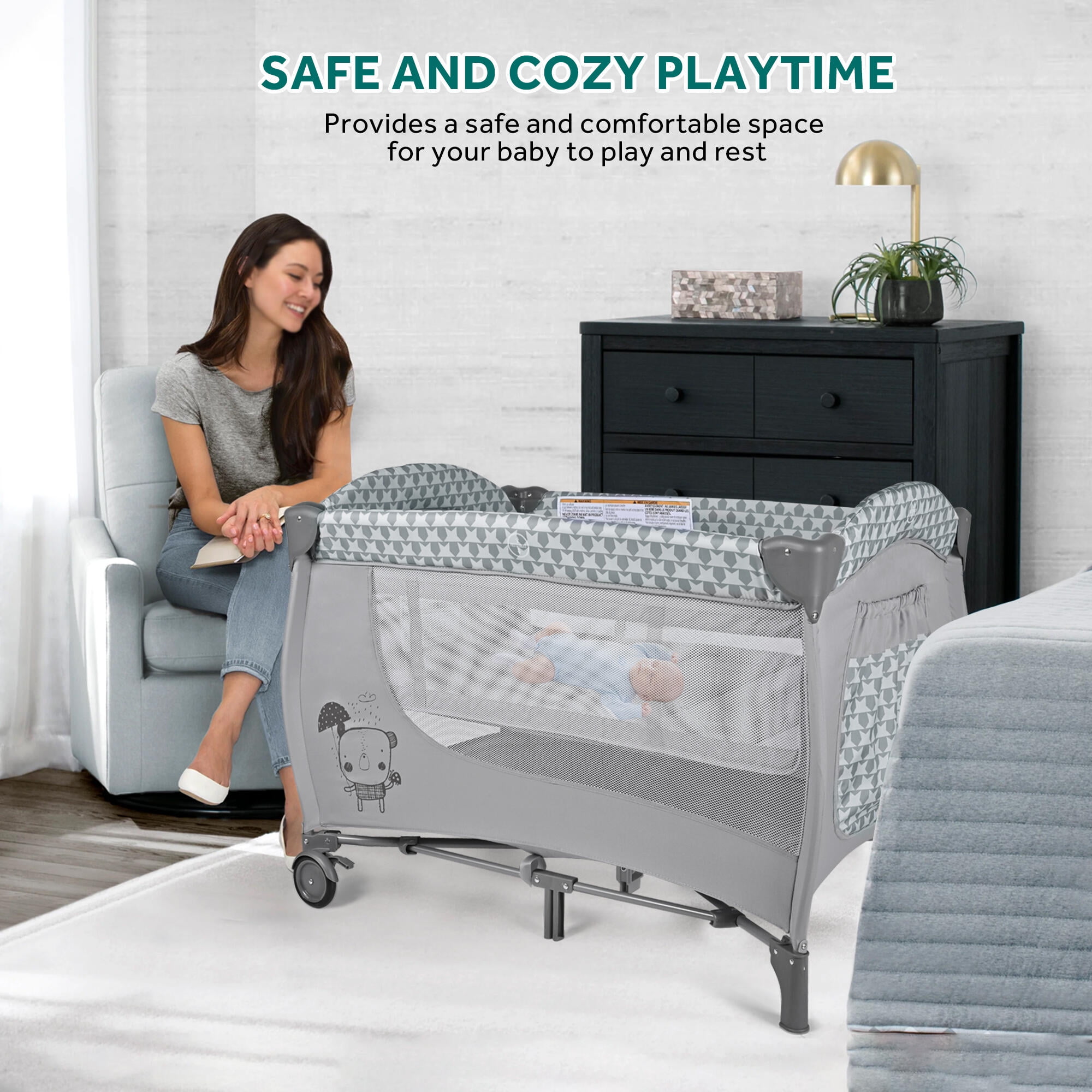 Portable crib with changing table hotsell