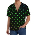 thumbnail image 7 of Lsque Poker Shapes print Men's Cuban Collar Short Sleeve Shirt Summer Beachwear Casual Button Down Fashionable Vacation Leisure Shirt-X-Large, 7 of 7