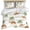 White, variant on Desert Camels Bedding 3 Piece Duvet Cover Set Full Size, Tropical Date Palm Trees Animal Soft Microfiber Comforter Cover with Zipper Closure & Pillowcases, Wrinkle & FadeResistant Quilt Cover
