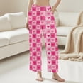 thumbnail image 2 of UAMVSH Flannel Pajama Pants for Women Print Fuzzy Warm Winter Wide Leg Sleep Pants Comfy Elastic Waist Fleece Sleepwear with Pockets, 2 of 5