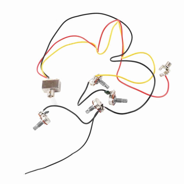 Electric Guitar Switch, Metal + PVC Prewired 3 Way Switch Guitar Wiring Harness Kit Guitar Wire Instrument Part Accessory