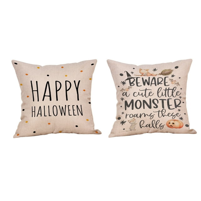 Dvkptbk Halloween Taie d'Oreiller 2 Pcs Housse de Coussin Décor Citrouilles