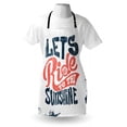thumbnail image 4 of Motorcycle Apron, Lets Ride to the Sunshine Summer Biker Words Grunge Freedom Message, Unisex Kitchen Bib with Adjustable Neck for Cooking Gardening, Adult Size, Dark Petrol Blue Coral, by Ambesonne, 4 of 4