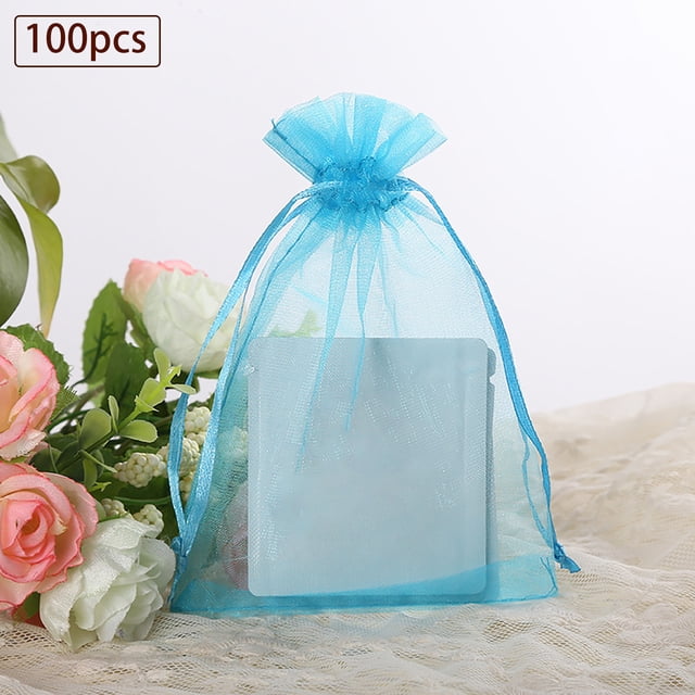 Liquidation de Rangement pour Textiles de Maison 100 Sacs Cadeaux et Cadeaux en Organza Colorés 9Cm X 12Cm, Rangement pour Textiles de Maison