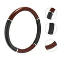 thumbnail image 4 of Unique Bargains 15" Universal Anti Slip Steering Wheel Grip Cover for Car Sedan SUV Breathable Wood Grain Brown Black, 4 of 6