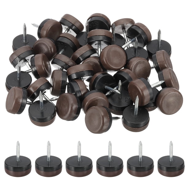 Deslizadores de Sillas Uxcell, Clavos en Deslizadores de Muebles Protectores de Piso para Muebles de Madera, Patas de Mesa, Alfombra y Madera Marrón 0.8"