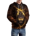 thumbnail image 3 of LAOLIUSN Lion Hoodie Animal 3D Pattern Sweatshirt Hooded Pullover with Pocket S-4XL, 3 of 7