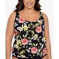 thumbnail image 2 of Swim Solutions Women's Underwire Tankini Top Floral Multi 14, 2 of 4