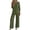 76#Army Green, variant on 2 Piece Sets for Women 3/4 Length Sleeve Lounge Sets Summer Beach Vacation Travel Outfits Tops and Wide Leg Pants Sets Black M