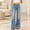 (Fashion 58)Light Blue, variant on Flare Jeans for Women High Waisted Cuffed Hem Bell Bottom Denim Pants Spring Fall Loose Fit Jeans