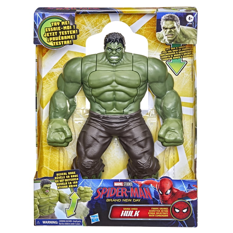 Spider-Man, Marvel Hulk Action Figure, Savage Smash, 11.8 Inches