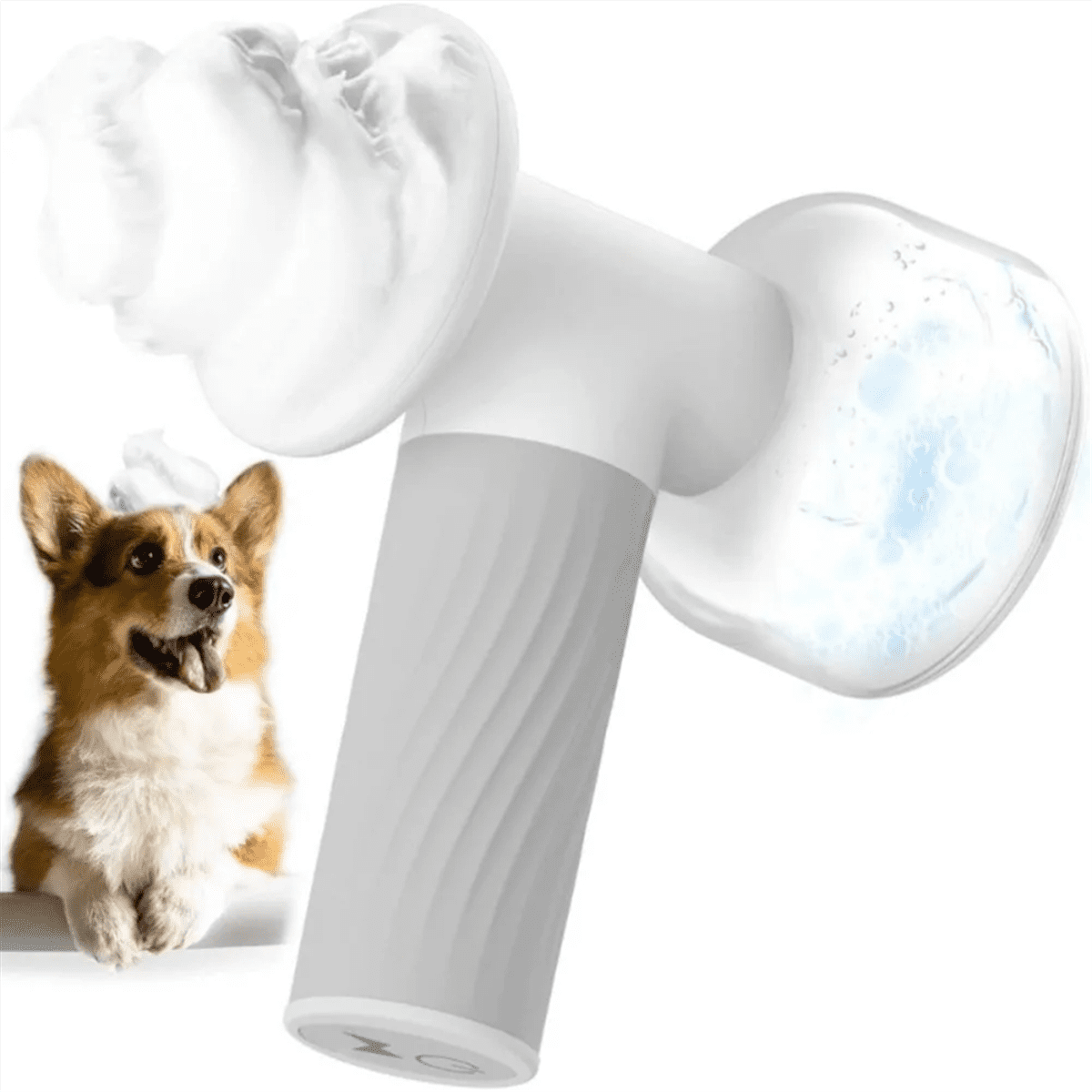 Automatic Foam Soap Dispenser Dog Brush, 2-In-1 Pet Bubble Bath Brush,One-Touch Bubble Dog Bath Brush Scrubber
