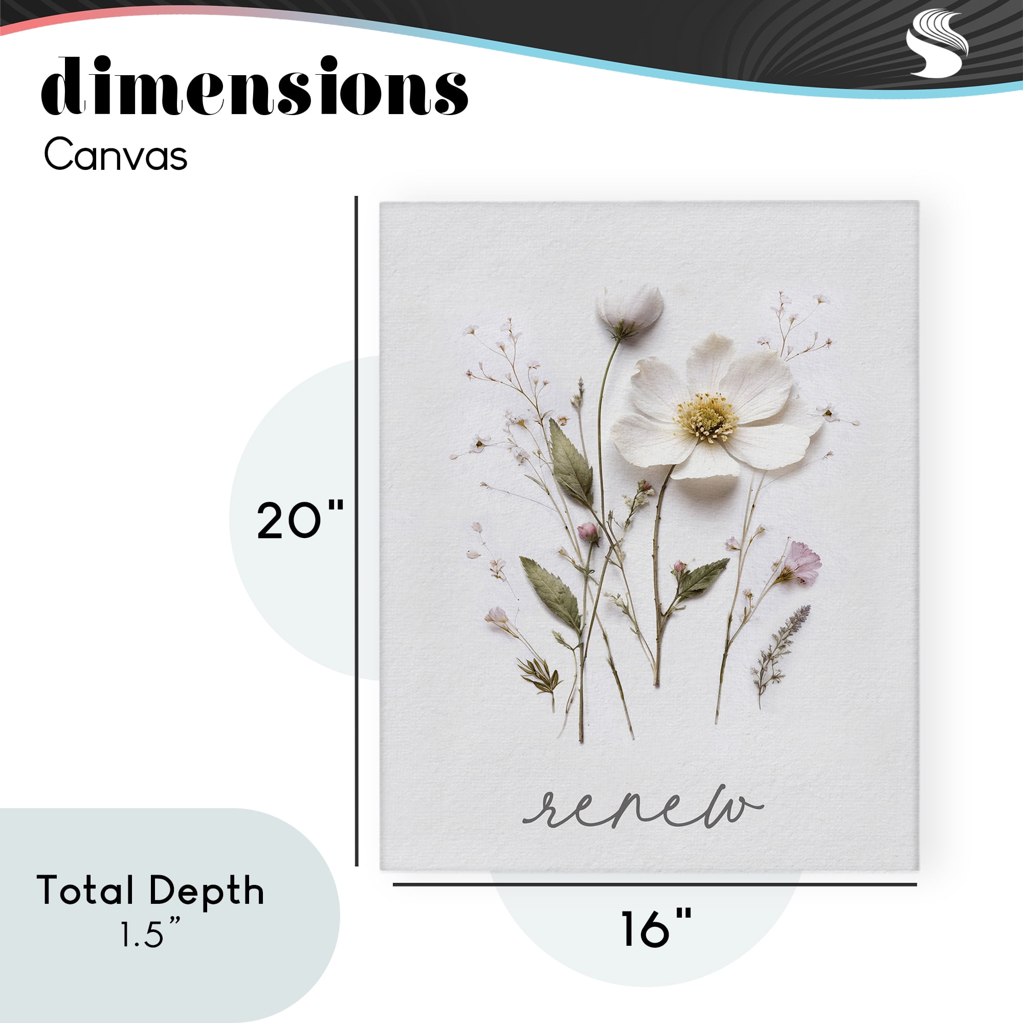 Pressed Flowers Renew Canvas Wall Art, design by Lettered and Lined