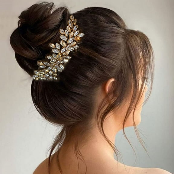 Bride Crystal Wedding Hair Vine Gold Rhinestone Hair Piece Bridal Headpiece Hair Accessories for Women