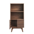 thumbnail image 5 of Bookcase Book Shelf Rack Cabinet, Walnut, Wood, Mid Century Living Lounge Cafe Lobby Hospitality Restaurant, Modern Contemporary HB34567, 5 of 10