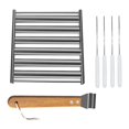 thumbnail image 2 of TidBay Support à Rouleaux pour Hot-Dogs avec Poignée en Bois Support à Rouleaux pour Saucisses Barbecue Cuisson Uniforme Outil de Cuisson Extérieur 5 Capacités, 2 of 8