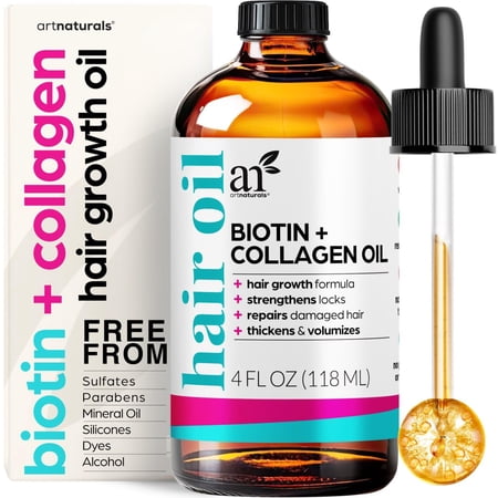 ArtNaturals Biotin Collagen Hair Oil withAlmond, Jojoba & Sage 4 fl oz (118 ml)