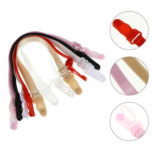 MUSEYA 6Pcs Multi Color Adjustable Elastic Bra Strap Non Slip Buckles
