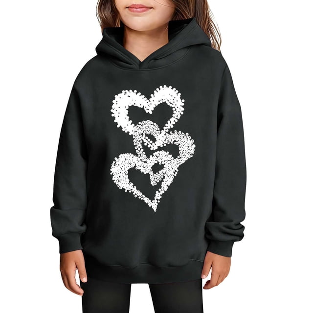 Sudaderas con capucha para niños y niñas, sudaderas casuales de manga larga, lindas sudaderas de gran tamaño con bolsillo de polar, chaquetas para niñas