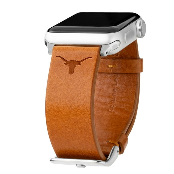 Longhorns Premium Leather Unisex Watch Band for Apple Watch (38/40/41mm(42mm Series 10) Long Tan) by Affinity Bands