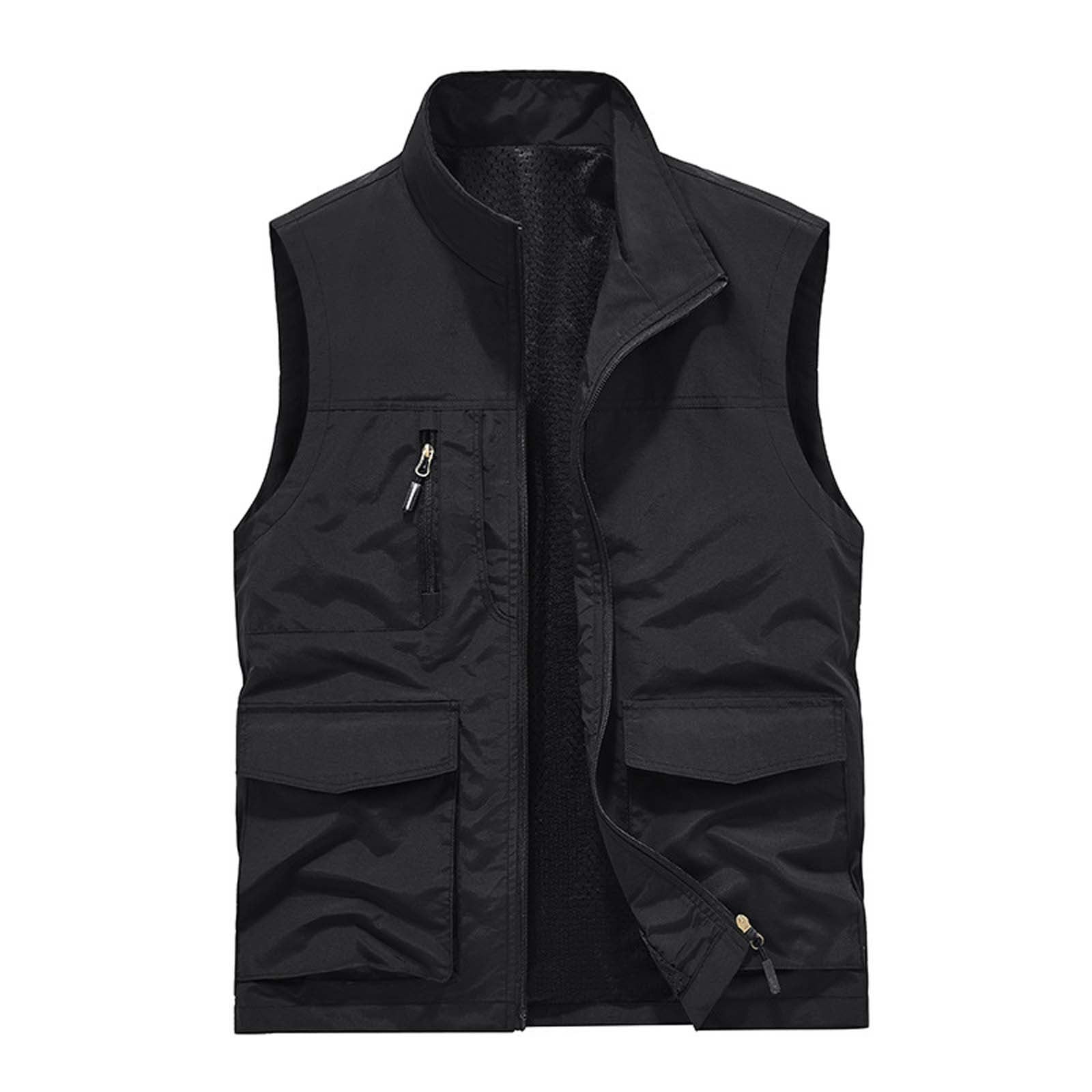 【新品未使用】MASSES UTILITY VEST - Black / L Grrvtrz Men's Summer Cargo Utility Vest Multi Pockets Sleeveless