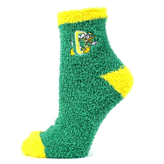 Oregon Ducks Solid Fuzzy Sock - Donegal Bay - Unisex - One Size - Ankle