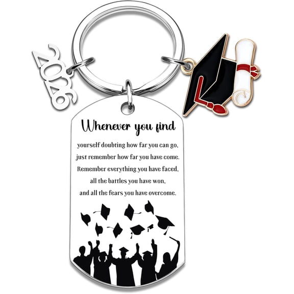 Class Of 2026 Keychain Graduation Gifts for Him Her Graduation Keychain for Women Men University College Middle High School Congratulations Grad Students Inspirational Positive Quotes